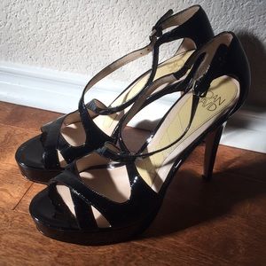 Joan & David Black Strappy Heels